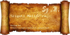 Szigeti Melióra névjegykártya